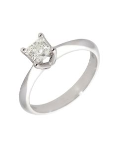 New 18ct White Gold 0.70ct Princess Cut Diamond Solitaire Ring