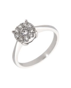 New 18ct White Gold 0.50ct Diamond Cluster Ring