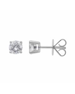 New 18ct Gold GIA Certificated 1.00ct Diamond Stud Earrings