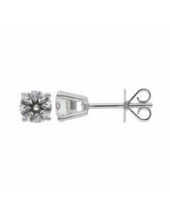 New 18ct White Gold GIA Certificated 0.81ct Diamond Stud Earring