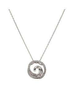 New 18ct White Gold 0.50ct Diamond Circle Pendant & 18" Necklace