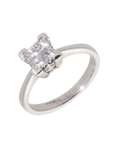 Pre-Owned 18ct White Gold 4 Stone Diamond Dress Ring