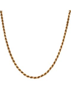 Pre-Owned 9ct Yellow Gold 16 Inch Solid Rope Chain Necklace