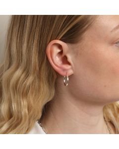 New Sterling Silver 20mm Plain Hoop Earrings