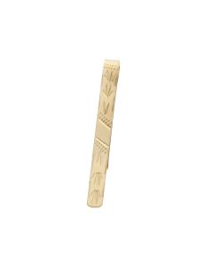 Pre-Owned 9ct Yellow Gold Part Patterned Tie Slide