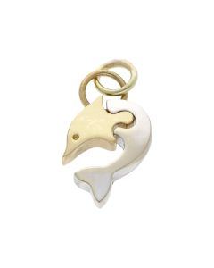Pre-Owned 9ct Yellow & White Gold Dolphin Charm