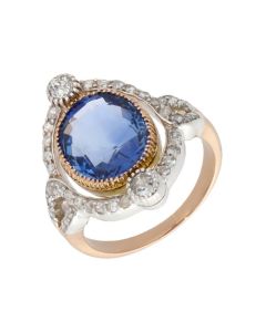 Pre-Owned Vintage Sapphire & Diamond Dress Ring 