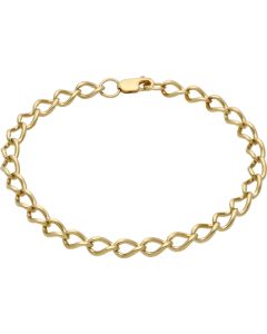 Pre-Owned 9ct Gold 8.5" Curb Link Charm Style Starter Bracelet