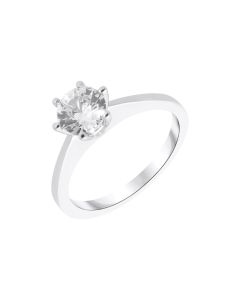 New Sterling Silver Cubic Zirconia Solitaire Ring