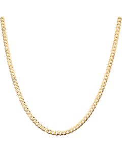 New 9ct Yellow Gold 26 Inch Solid Flat Curb Chain Necklace