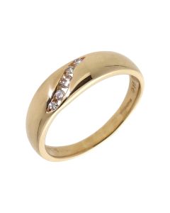 Pre-Owned 9ct Yellow Gold 0.15 Carat Diamond Wave Dress Ring
