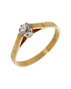 Pre-Owned 18ct Yellow Gold Old Cut Diamond Solitaire Ring