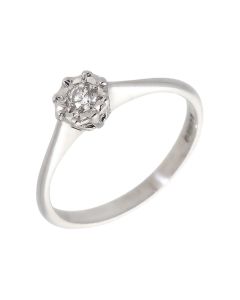 Pre-Owned 18ct White Gold 0.10 Carat Diamond Solitaire Ring