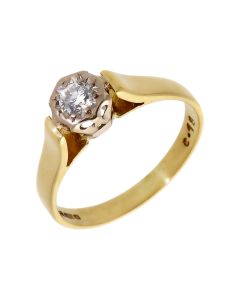 Pre-Owned 18ct Gold 0.18ct Illusion Set Diamond Solitaire Ring