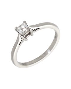 Pre-Owned Platinum 0.30ct Princess Cut Diamond Solitaire Ring
