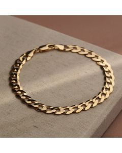 New 9ct Yellow Gold 8.5" Solid Curb Bracelet 9.6g