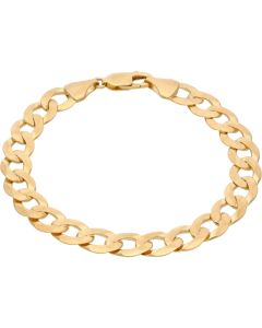 New 9ct Yellow Gold 8.5 Inch Solid Curb Mens Bracelet 16.3g