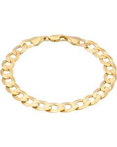 New 9ct Yellow Gold 8.5 Inch Flat Curb Link Bracelet 13g