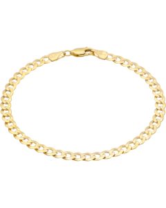 New 9ct Yellow Gold 7.5 Inch Solid Curb Link Bracelet