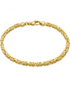 New 9ct Yellow Gold 8.5" Square Solid Byzantine Bracelet