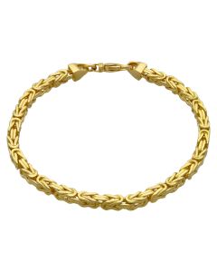 New 9ct Yellow Gold 8.5" Square Byzantine Bracelet