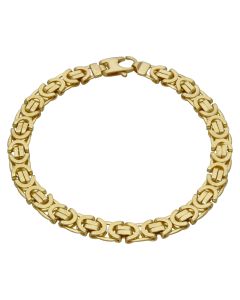 New 9ct Yellow Gold 8.5" Flat Byzantine Link Bracelet 20g