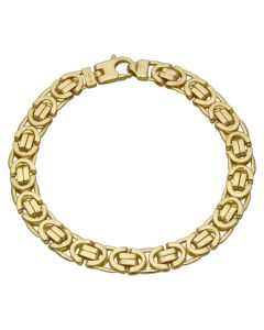 New 9ct Yellow Gold 8.5" Flat Byzantine Link Bracelet 28g