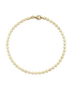 New 9ct Yellow Gold 7" Fancy Clover Petal Link Bracelet