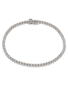 New 9ct White Gold 1.00ct Diamond 7" Tennis Style Bracelet