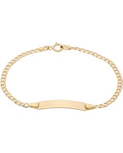New 9ct Yellow Gold 6 Inch Curb Link Childs Identity Bracelet