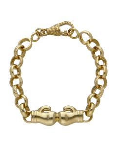 New 9ct Gold Childs 6" Boxing Glove Belcher Link Bracelet 11.4g
