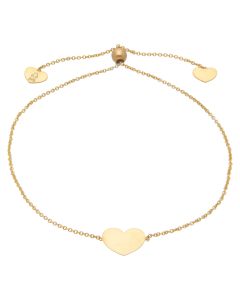New 9ct Yellow Gold Polished Heart Toggle Bracelet