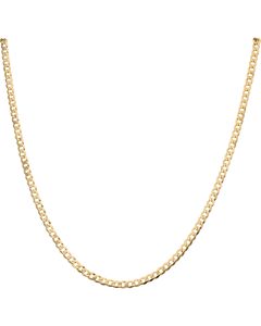 New 9ct Yellow Gold 28" Flat Curb Chain Necklace