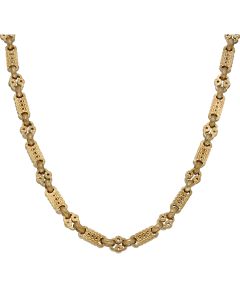 New 9ct Yellow Gold 24" Stars & Bars Chain Necklace 2oz