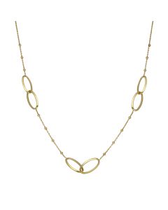 New 9ct Yellow Gold 18" Entwined Oval Linked Beaded Necklace