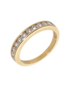 New 9ct Yellow Gold 0.50ct Diamond Half Eternity Ring