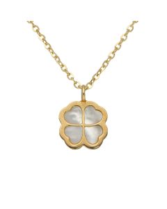 New 9ct Yellow Gold 16" Mother Of Pearl Petal Necklace