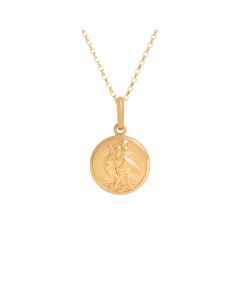 New 9ct Yellow Gold St.Christopher Pendant & 18" Necklace