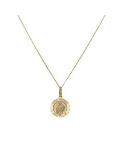 New 9ct Yellow Gold St.Anthony Pendant & 18" Chain Necklace
