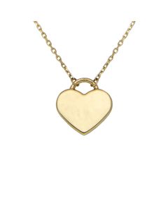 New 9ct Yellow Gold Heart Pendant & 17" Necklace