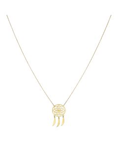 New 9ct Yellow Gold 16"-18" Adjustable Dreamcatcher Necklace