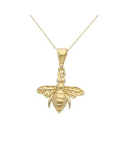 New 9ct Yellow Gold Manchester Bumble Bee Pendant Necklace