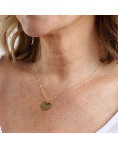 New 9ct Yellow Gold Polished Heart Pendant & 18" Chain Necklace