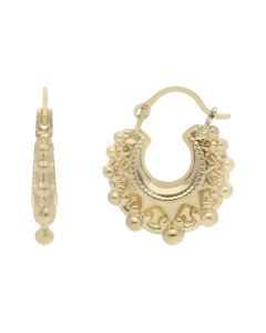 New 9ct Yellow Gold Baby Traditional Creole Hoop Earrings