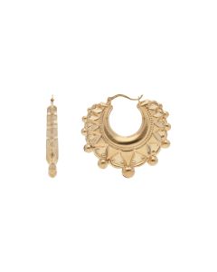 New 9ct Yellow Gold Round Traditional Creole Hoop Earrings