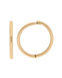 New 9ct Yellow Gold 10mm Plain Hinged Sleeper Earrings