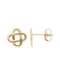 New 9ct Yellow Gold Celtic Knot Style Stud Earrings