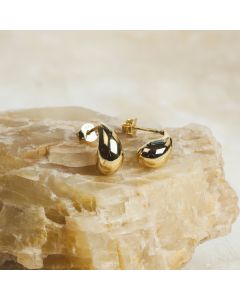 New 9ct Yellow Gold Water Drop Stud Earrings