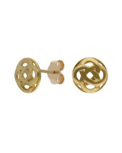New 9ct Yellow Gold Celtic Circle Stud Earrings