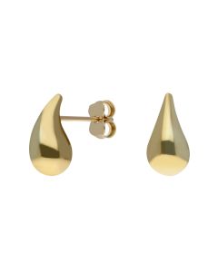 New 9ct Yellow Gold Water Droplet Stud Earrings